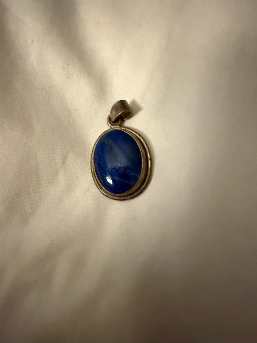 Blue Oval Stone Pendant Necklace - Women's Jewelry